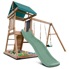 Greenvale Swing Set & Play Centre with 1.8m Slide (Pastel Green)