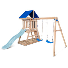 Hazelbrook Swing Set & Play Centre with 1.8m Slide (Pastel Blue)