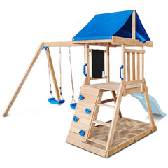 Hazelbrook Swing Set & Play Centre with 1.8m Slide (Pastel Blue)