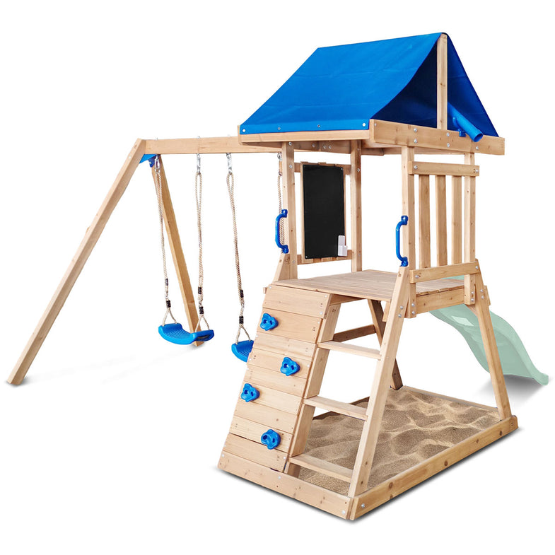 Hazelbrook Swing Set & Play Centre with 1.8m Slide (Pastel Green)