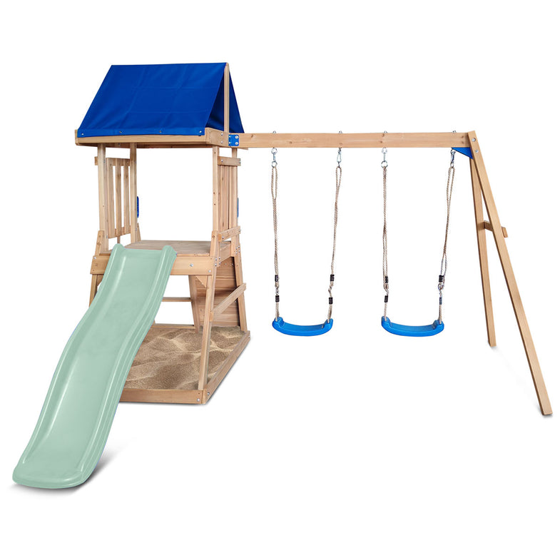 Hazelbrook Swing Set & Play Centre with 1.8m Slide (Pastel Green)