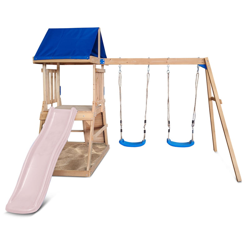 Hazelbrook Swing Set & Play Centre with 1.8m Slide (Pastel Pink)