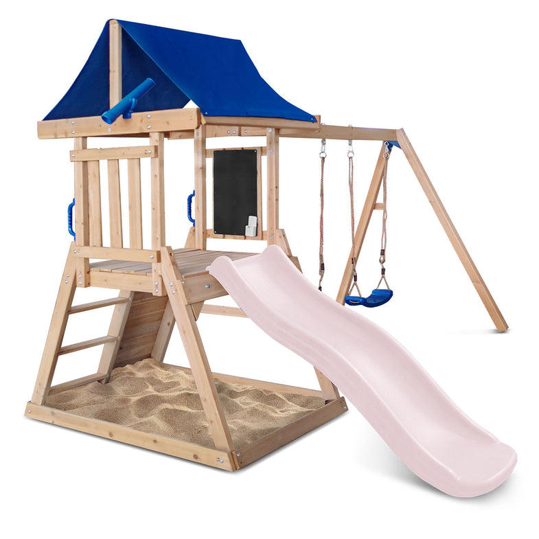 Hazelbrook Swing Set & Play Centre with 1.8m Slide (Pastel Pink)