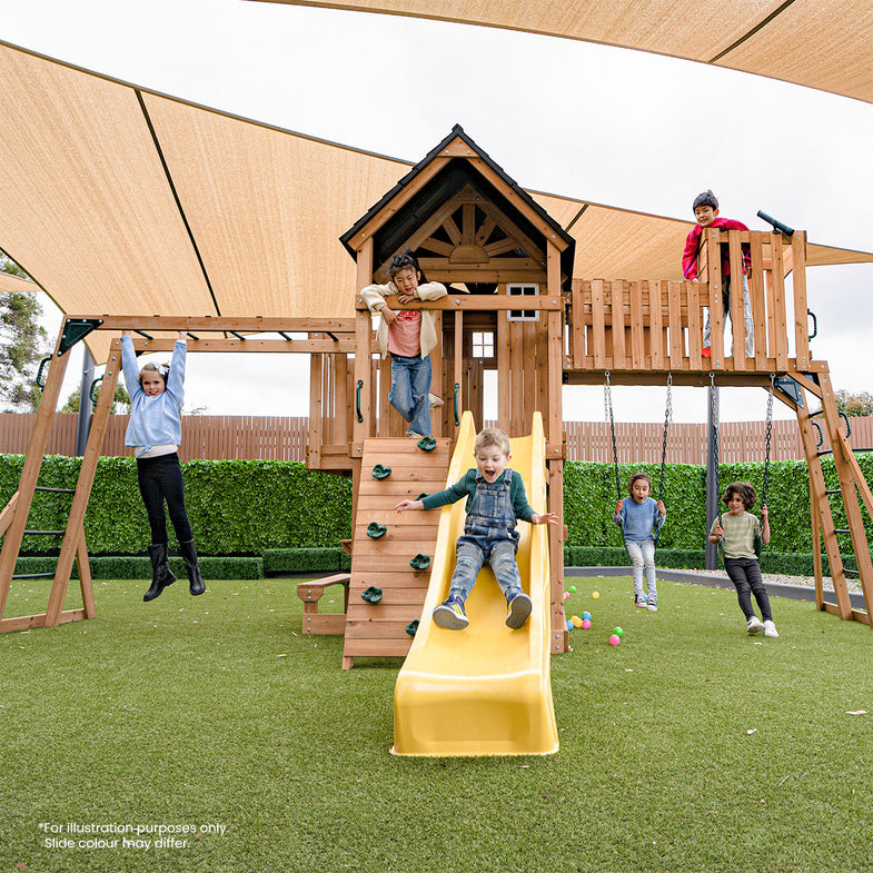 Kensington Swing Set, Monkey Bars & Play Centre with 2.2m Slide (Green)