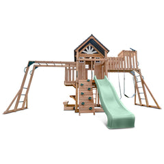 Kensington Swing Set, Monkey Bars & Play Centre with 2.2m Slide (Pastel Green)