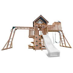 Kensington Swing Set, Monkey Bars & Play Centre with 2.2m Slide (White)
