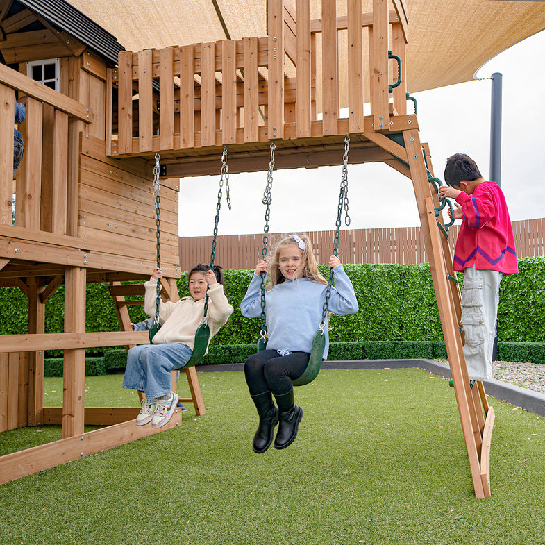 Kensington Swing Set, Monkey Bars & Play Centre with 2.2m Slide (Yellow)