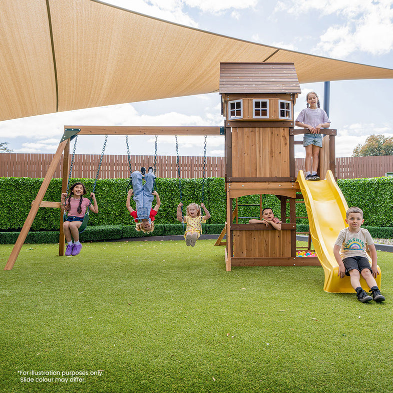 Meer Brook Swing Set, Monkey Bars & Play Centre with 2.2m Slide (Blue)