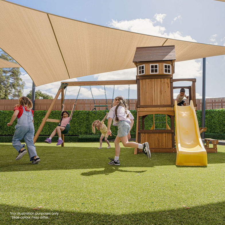 Meer Brook Swing Set, Monkey Bars & Play Centre with 2.2m Slide (Green)