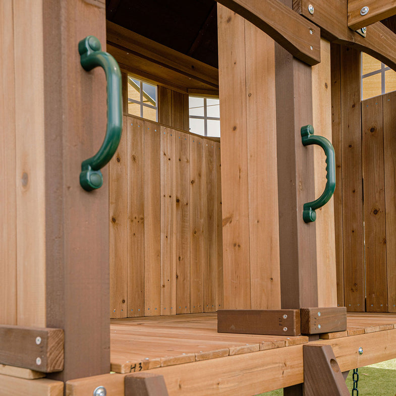 Meer Brook Swing Set, Monkey Bars & Play Centre with 2.2m Slide (Green)