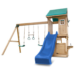 Montrose Swing Set & Play Centre with 2.2m Slide (Blue)