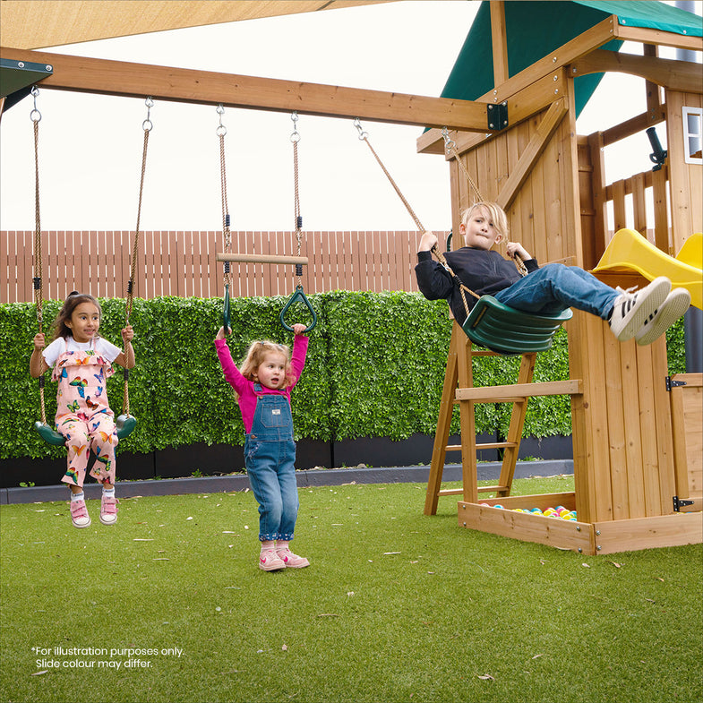 Montrose Swing Set & Play Centre with 2.2m Slide (Pastel Green)