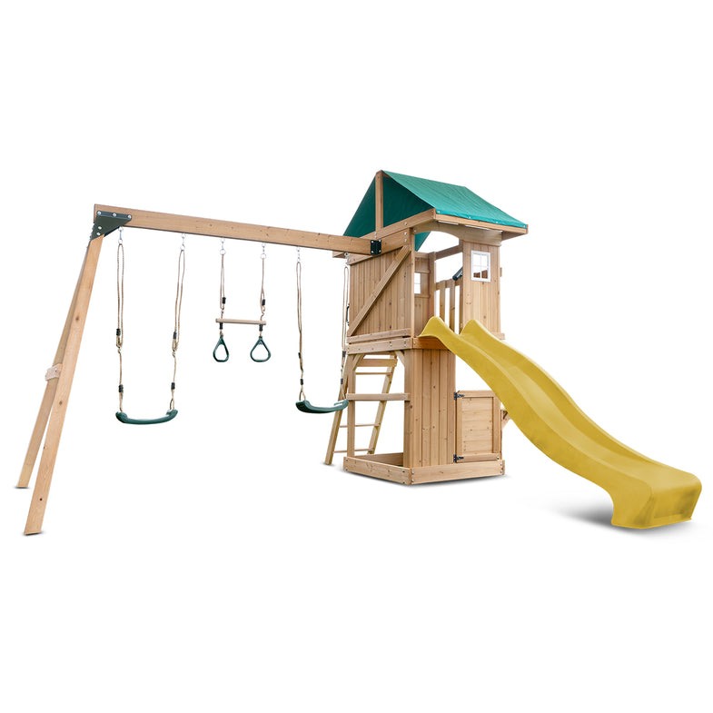 Montrose Swing Set & Play Centre with 2.2m Slide (Yellow)
