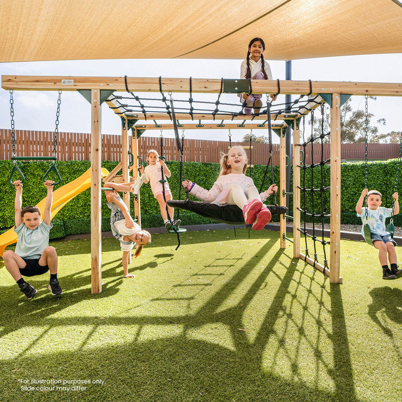 Orangutan Monkey Bars Jungle Gym Climbing Frame with 2.2m Slide (Blue)