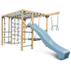 Orangutan Monkey Bars Jungle Gym Climbing Frame with 2.2m Slide (Pastel Blue)