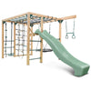 Orangutan Monkey Bars Jungle Gym Climbing Frame with 2.2m Slide (Pastel Green)