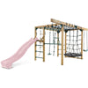 Orangutan Monkey Bars Jungle Gym Climbing Frame with 2.2m Slide (Pastel Pink)