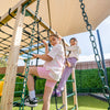 Orangutan Monkey Bars Jungle Gym Climbing Frame with 2.2m Slide (Yellow)