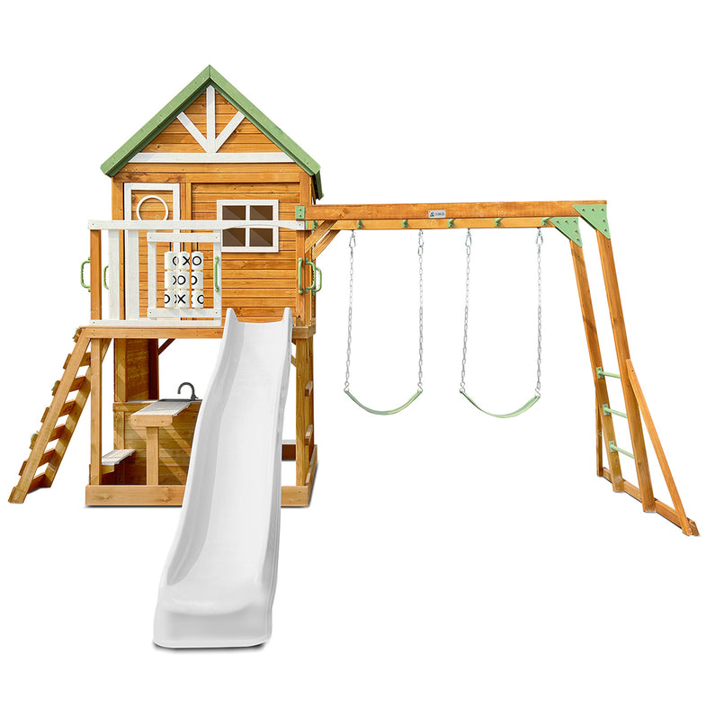 Riversdale Play Centre with 2.2m Slide (Pastel White)