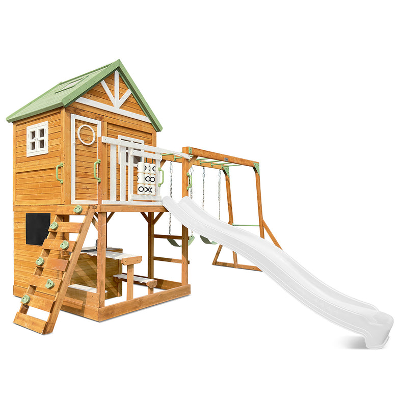 Riversdale Play Centre with 2.2m Slide (Pastel White)