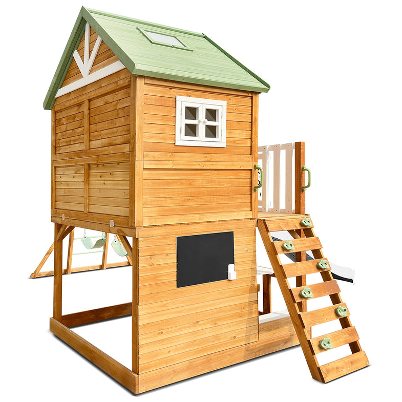 Riversdale Play Centre with 2.2m Slide (Pastel White)
