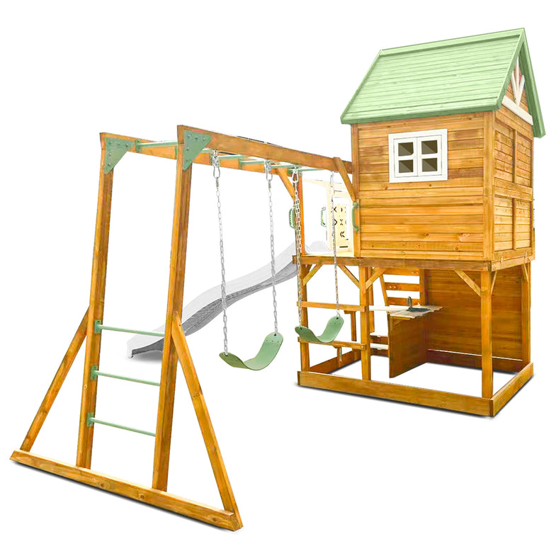 Riversdale Play Centre with 2.2m Slide (Pastel White)