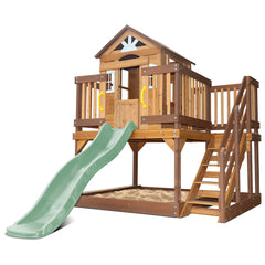 Silverton Cubby House with 1.8m Slide (Pastel Green)