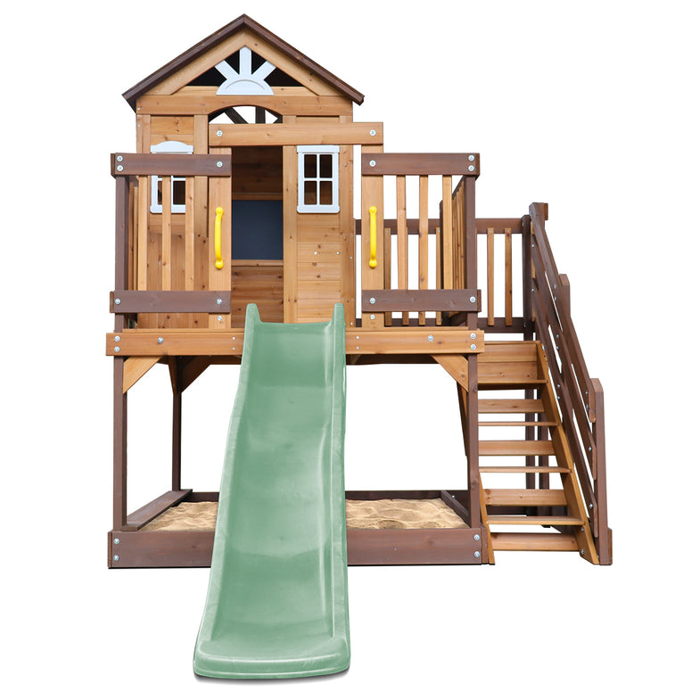 Silverton Cubby House with 1.8m Slide (Pastel Green)
