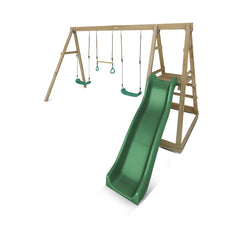 Winston Swing Set with Climb & 1.8m Slide (Green)