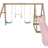 Winston Swing Set with Climb & 1.8m Slide (Pastel Pink)