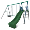 Europa Commercial Grade Steel Swing Set with Climb & 2.2m Slide (Green)