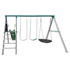 Europa Commercial Grade Steel Swing Set with Climb & 2.2m Slide (Green)