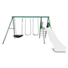 Europa Commercial Grade Steel Swing Set with Climb & 3.0m Slide (White)