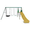 Europa Commercial Grade Steel Swing Set with Climb & 2.2m Slide (Yellow)