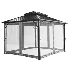 Aspendale Metal Gazebo Set with Mosquito Netting and Curtain