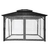 Aspendale Metal Gazebo Set with Mosquito Netting and Curtain