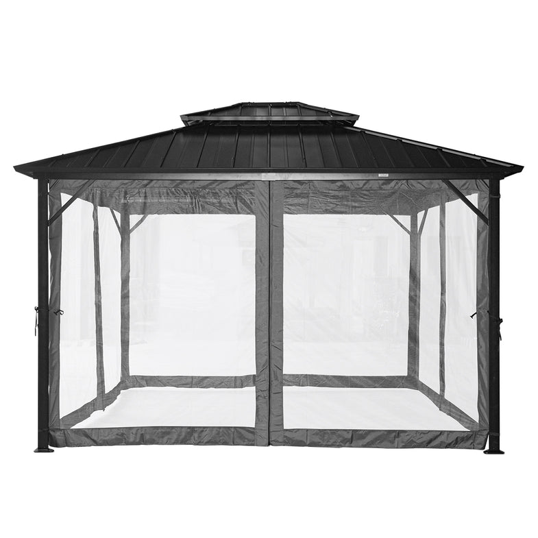 Aspendale Metal Gazebo Set with Mosquito Netting and Curtain