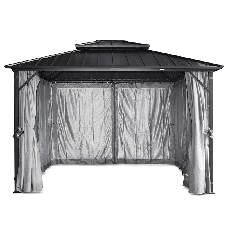 Aspendale Metal Gazebo Set with Mosquito Netting and Curtain