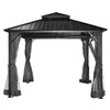 Aspendale Metal Gazebo Set with Mosquito Netting and Curtain