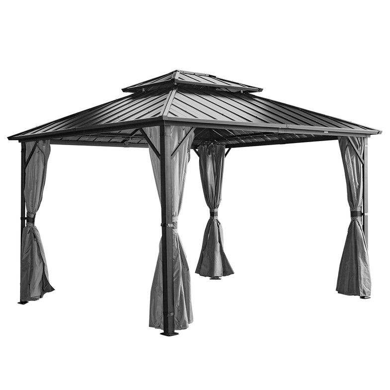 Aspendale Metal Gazebo Set with Mosquito Netting and Curtain
