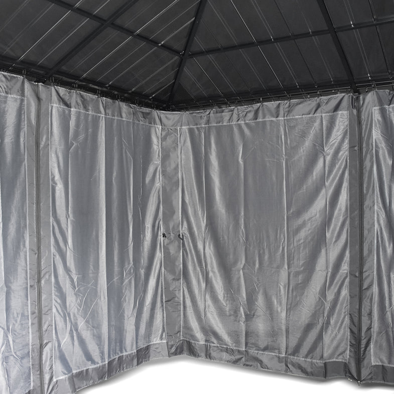 Aspendale Metal Gazebo Set with Mosquito Netting and Curtain