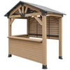 Oslo 2.4m x 1.8m Outdoor Timber & Steel Gable Roof Gazebo - Bar Set