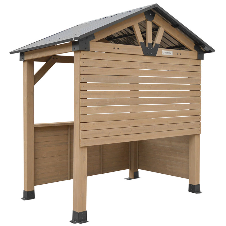 Oslo 2.4m x 1.8m Outdoor Timber & Steel Gable Roof Gazebo - Bar Set