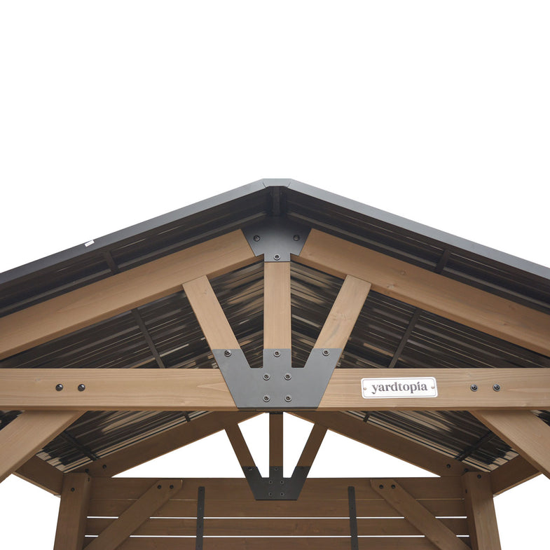 Oslo 2.4m x 1.8m Outdoor Timber & Steel Gable Roof Gazebo - Bar Set