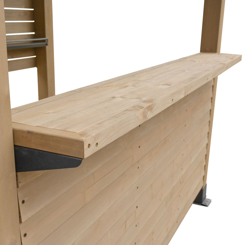 Oslo 2.4m x 1.8m Outdoor Timber & Steel Gable Roof Gazebo - Bar Set