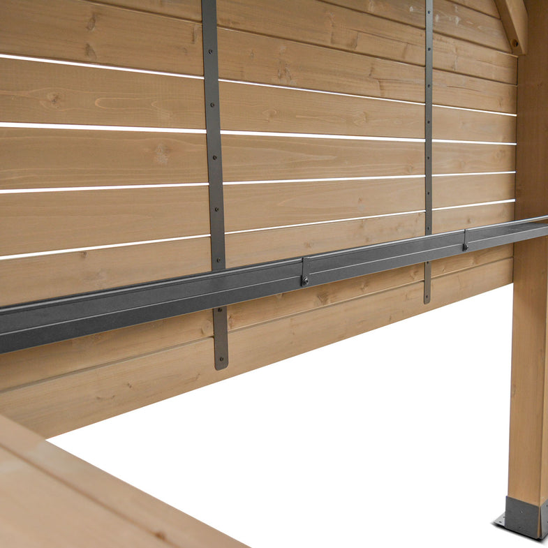 Oslo 2.4m x 1.8m Outdoor Timber & Steel Gable Roof Gazebo - Bar Set