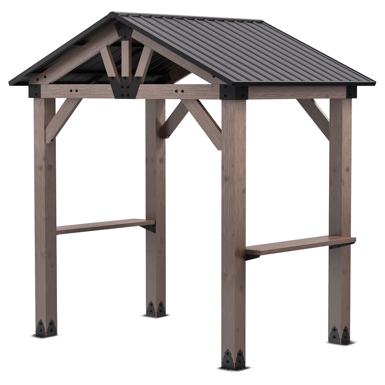 Oslo 2.4m x 1.8m BBQ/Grill Timber & Steel Gable Roof Gazebo