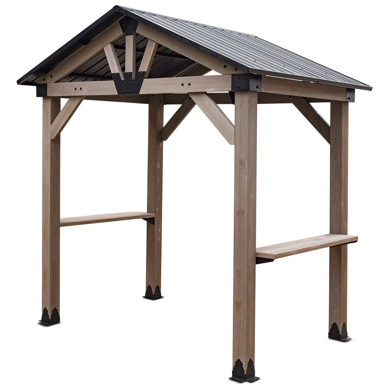 Oslo 2.4m x 1.8m BBQ/Grill Timber & Steel Gable Roof Gazebo