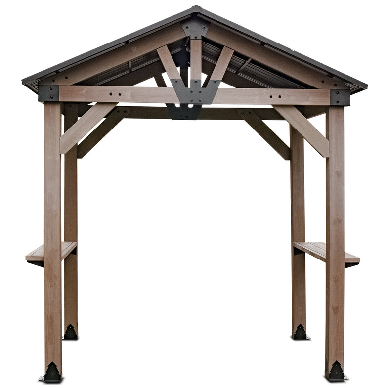 Oslo 2.4m x 1.8m BBQ/Grill Timber & Steel Gable Roof Gazebo