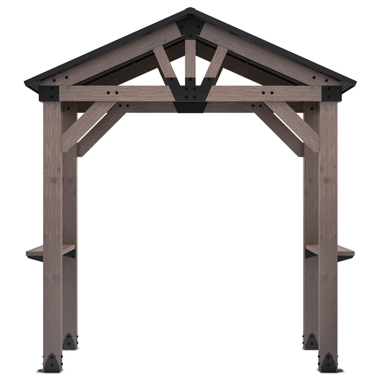 Oslo 2.4m x 1.8m BBQ/Grill Timber & Steel Gable Roof Gazebo